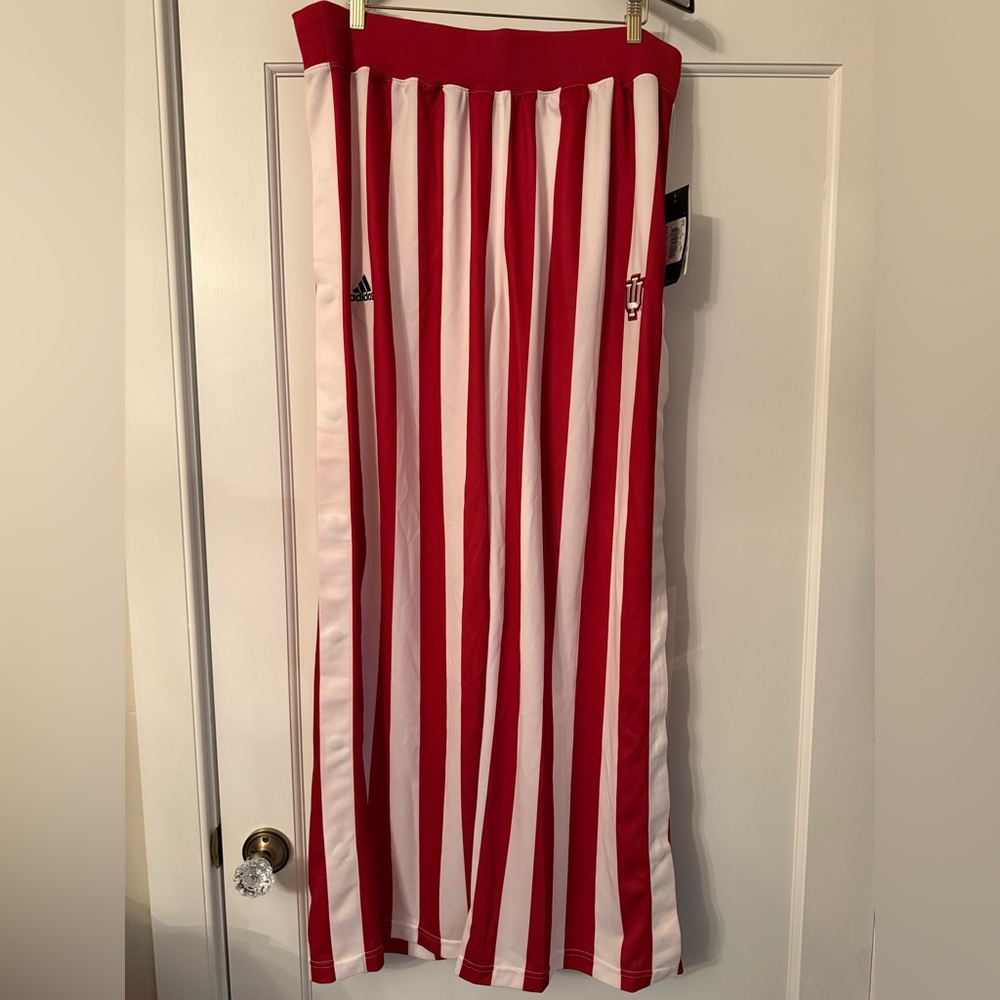 adidas Men's Red and White Striped Joggers